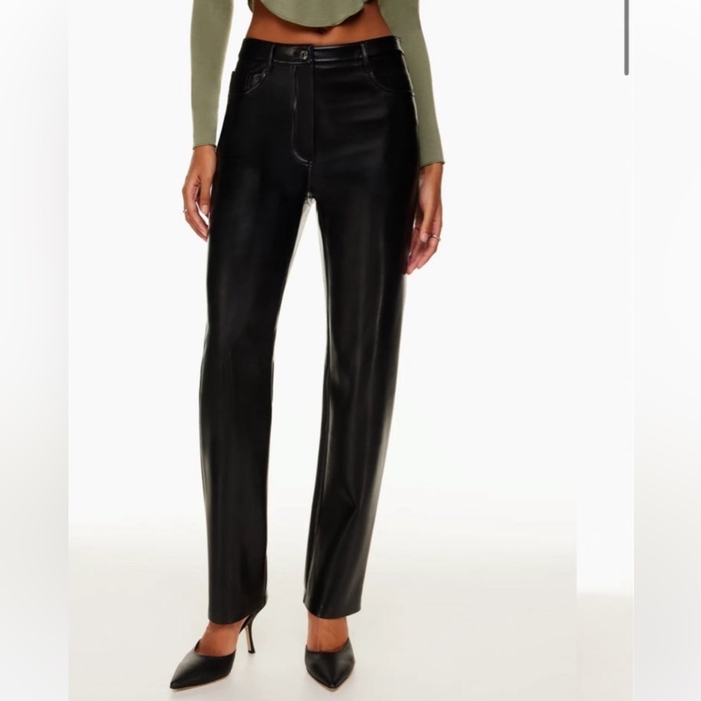 Aritzia Wilfred Melina pants - black vegan leather size 6